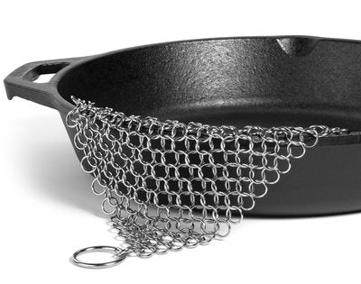 Stainless Steel Chainmail Scrubber – Heavy Duty Cast Iron & Stainless Cleaner